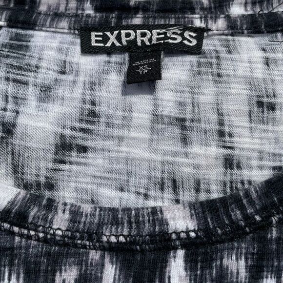 Express Long Sleeve Black & White Print Dress XS - Picture 4 of 7